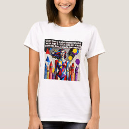 女性の力強さと仕事へのモチベーション Tシャツ