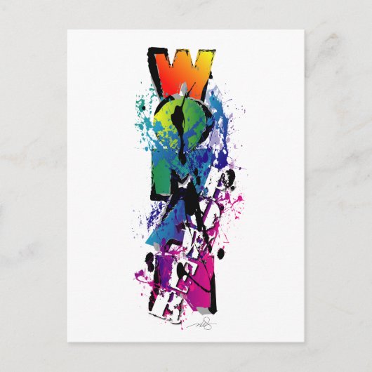 女性の力擦り切れた ポストカード (正面)