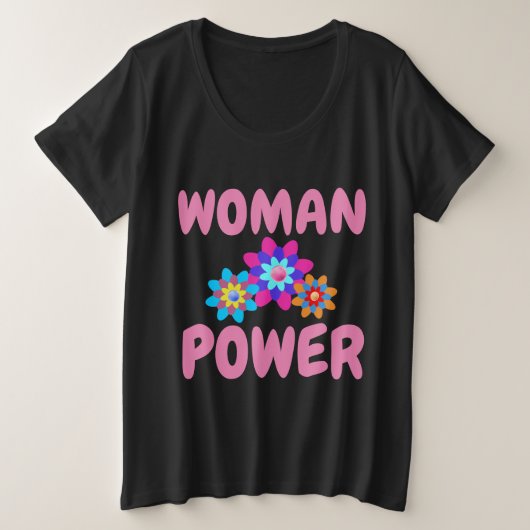 女性の力　レディースTシャツ プラスサイズTシャツ (デザイン正面)