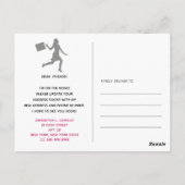 女性の動くアナウンスピンクブラックグレー ポストカード (裏面)