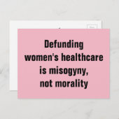 女性の医療の資金を失うことは道徳的ではない ポストカード (正面/裏面)
