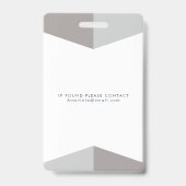 女性の医療写真ID識別プラスチック不良 バッジ (裏面)