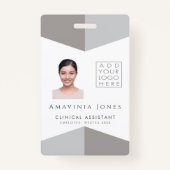 女性の医療写真ID識別プラスチック不良 バッジ (正面)