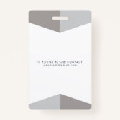 女性の医療写真ID識別プラスチック不良 バッジ (裏面)