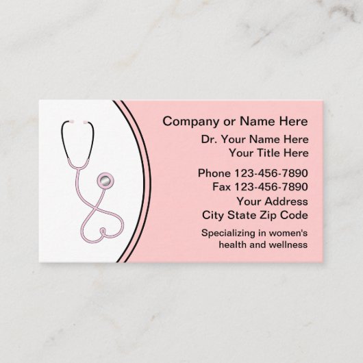 女性の医療名刺 名刺 (正面)