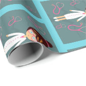 女性の医者包装紙 ラッピングペーパー (ロールコーナー)