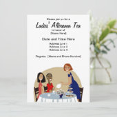 女性の午後のお茶のカスタムの招待 招待状 (スタンド正面)