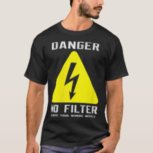 女性の危険なしフィルタおもしろいサイン大きな口パンQ Tシャツ