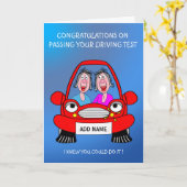 女性の友達が運転試験に合格した カード (黄色い花)