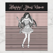 女性の友達 ワインラベル (シングルラベル)