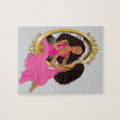 女性の反射のピンク ジグソーパズル (横)