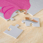 女性の反射のピンク ジグソーパズル (側面)