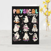 女性の可愛いゴースト リハビリテーション PT 物理療法士 カード (黄色い花)