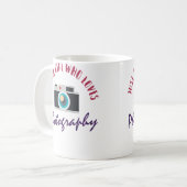 女性の可愛い写真愛好家 コーヒーマグカップ (正面左)
