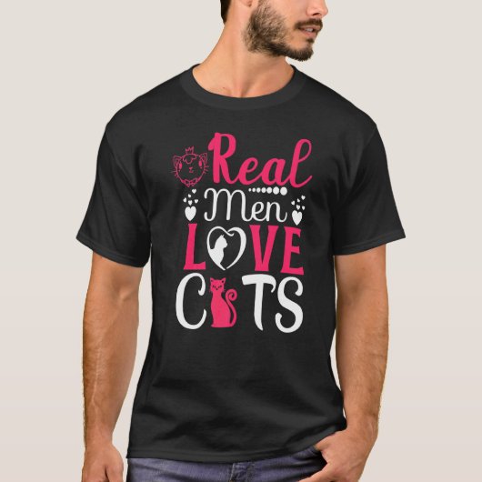 女性の可愛い猫好実在き男性が猫 Tシャツ (正面)
