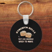 女性の同義転が語冗談シナモン転が文法P キーホルダー (正面)