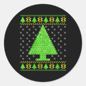 女性の周期表醜いクリスマスセーター ラウンドシール (正面)