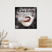 女性の唇の雲Vapeプレミアムグランジポスター ポスター (キッチン)