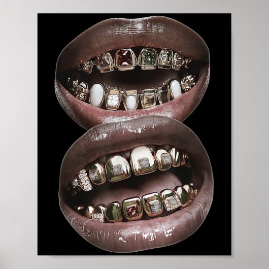 女性の唇プリントグラフィックY2k 2000sヴィンテージsumme ポスター (正面)