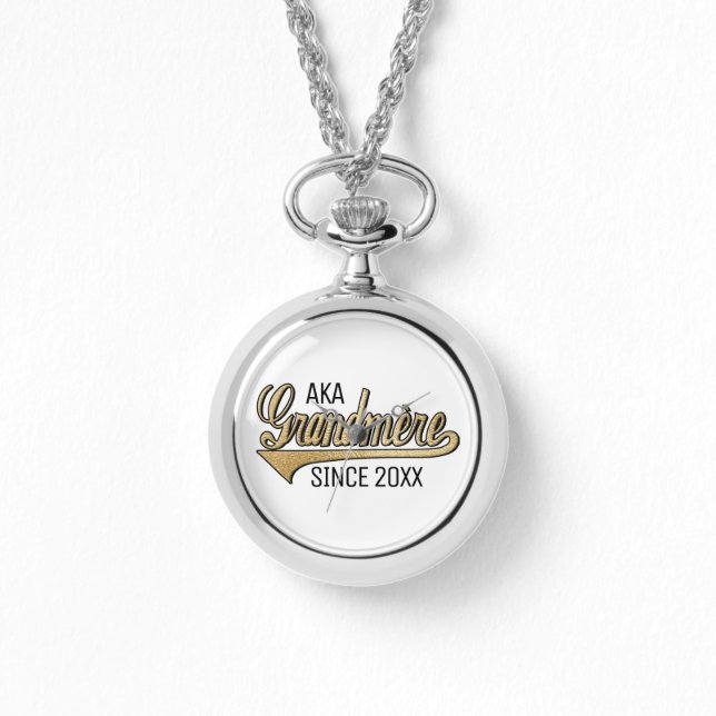 女性の回り込みシルバーウォッチおじいちゃん/おばあちゃん 腕時計 (正面)