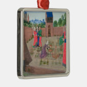 女性の園芸の囲まれた庭 メタルオーナメント (右)