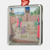 女性の園芸の囲まれた庭 メタルオーナメント (左)