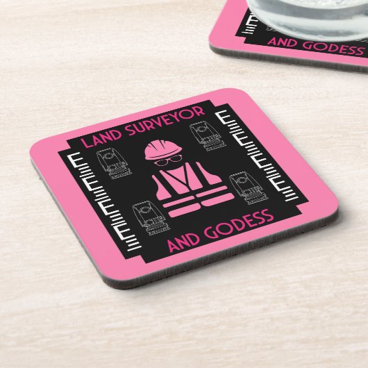 女性の土地測量士 コースター (左側)