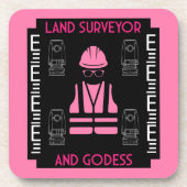 女性の土地測量士 コースター (正面)