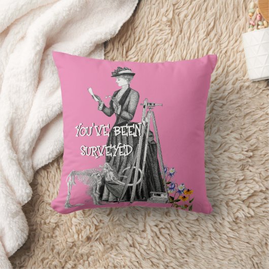 女性の土地測量用西洋測量ヴィンテージスロー クッション (ブランケット)