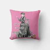 女性の土地測量用西洋測量ヴィンテージスロー クッション (正面)