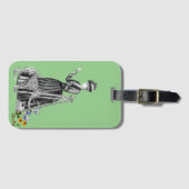 女性の土地測量用西洋測量ヴィンテージ荷物 ラゲッジタグ (正面横)