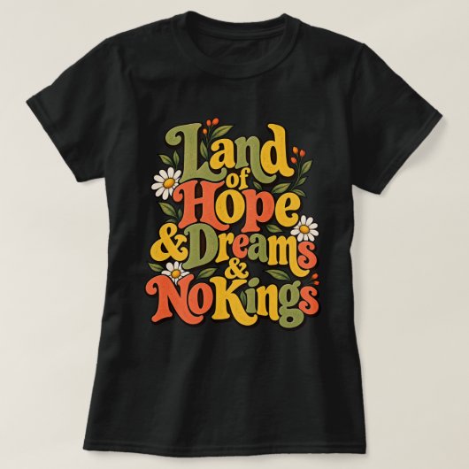 女性の土地 希望 夢 自由 魂 Tシャツ (デザイン正面)