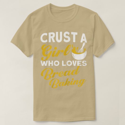 女性の地殻パンを愛する女の子ベーキングベーカリー Tシャツ (デザイン正面)
