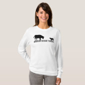 女性の基本的な長い袖 Tシャツ (正面フル)