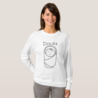 女性の基本的な長袖のDoulaのワイシャツ Tシャツ