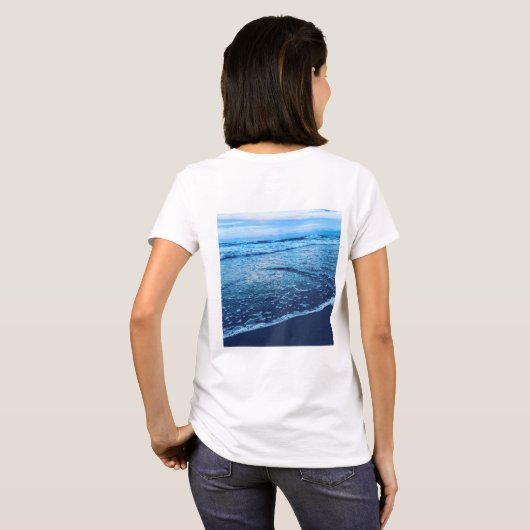 女性の基本的なTシャツの海洋 Tシャツ (裏面フル)