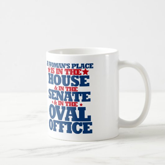 女性の場所は家と上院にある コーヒーマグカップ (右)