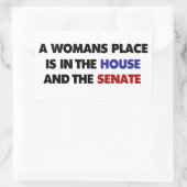 女性の場所は家と上院にある 長方形シール (バッグ)