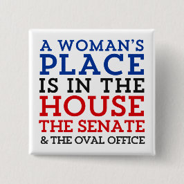 女性の場所は家にあります 缶バッジ