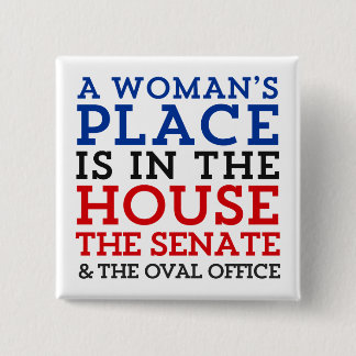 女性の場所は家にあります 缶バッジ