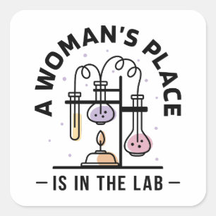 女性の場所は研究室にある – 科学フェミニスト スクエアシール