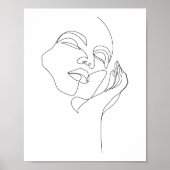 女性の壁ポスターのミニマルなラインアートスケッチ ポスター (正面)