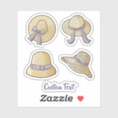 女性の夏の帽子ベージュ シール (シート)