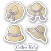 女性の夏の帽子ベージュ シール (正面)