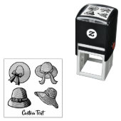 女性の夏の帽子ベージュ セルフインキングスタンプ (インサイチュ)