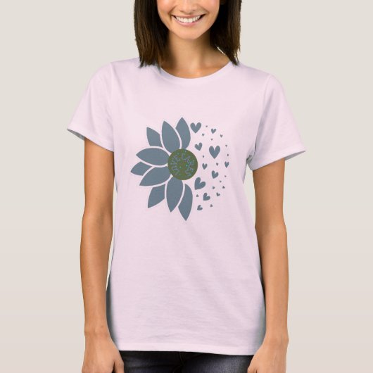女性の夏 エレガントな愛の思いやり Tシャツ (正面)