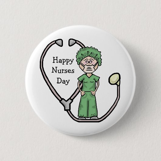 女性の外科ナースボタンはそれをカスタマイズ! 缶バッジ (正面)
