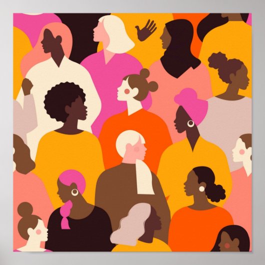 女性の多様な顔 ポスター (正面)