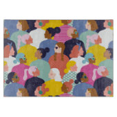 女性の多様性 – さまざまな人種の女性 カッティングボード (正面)