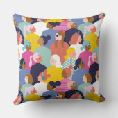 女性の多様性 – さまざまな人種の女性 クッション (裏面)